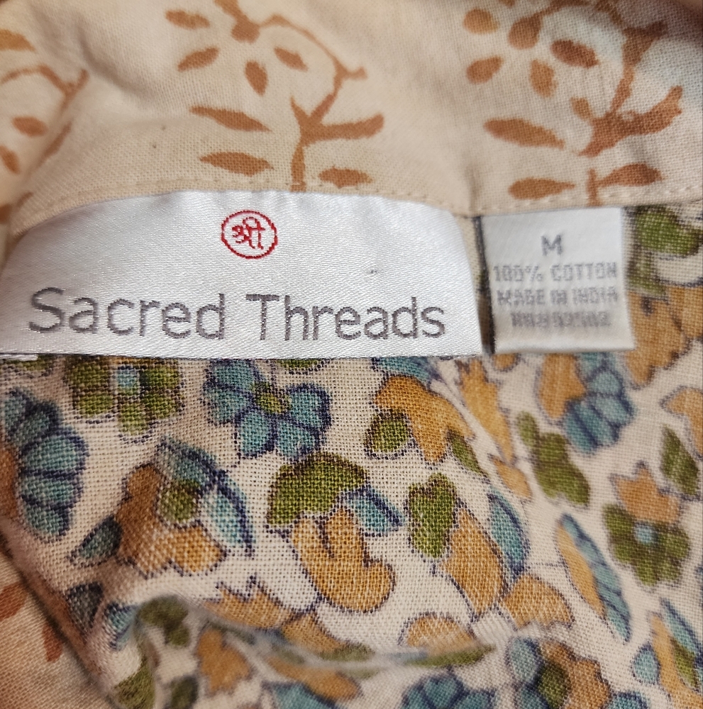 Sacred Threads Patchwork Cropped Jacket, Size M - image 2